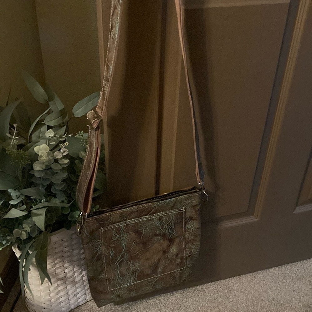 Merrick’s Custom Leather Pendleton/HOH/Leather Teeter Crossbody Bag Like New! - Picture 3 of 6